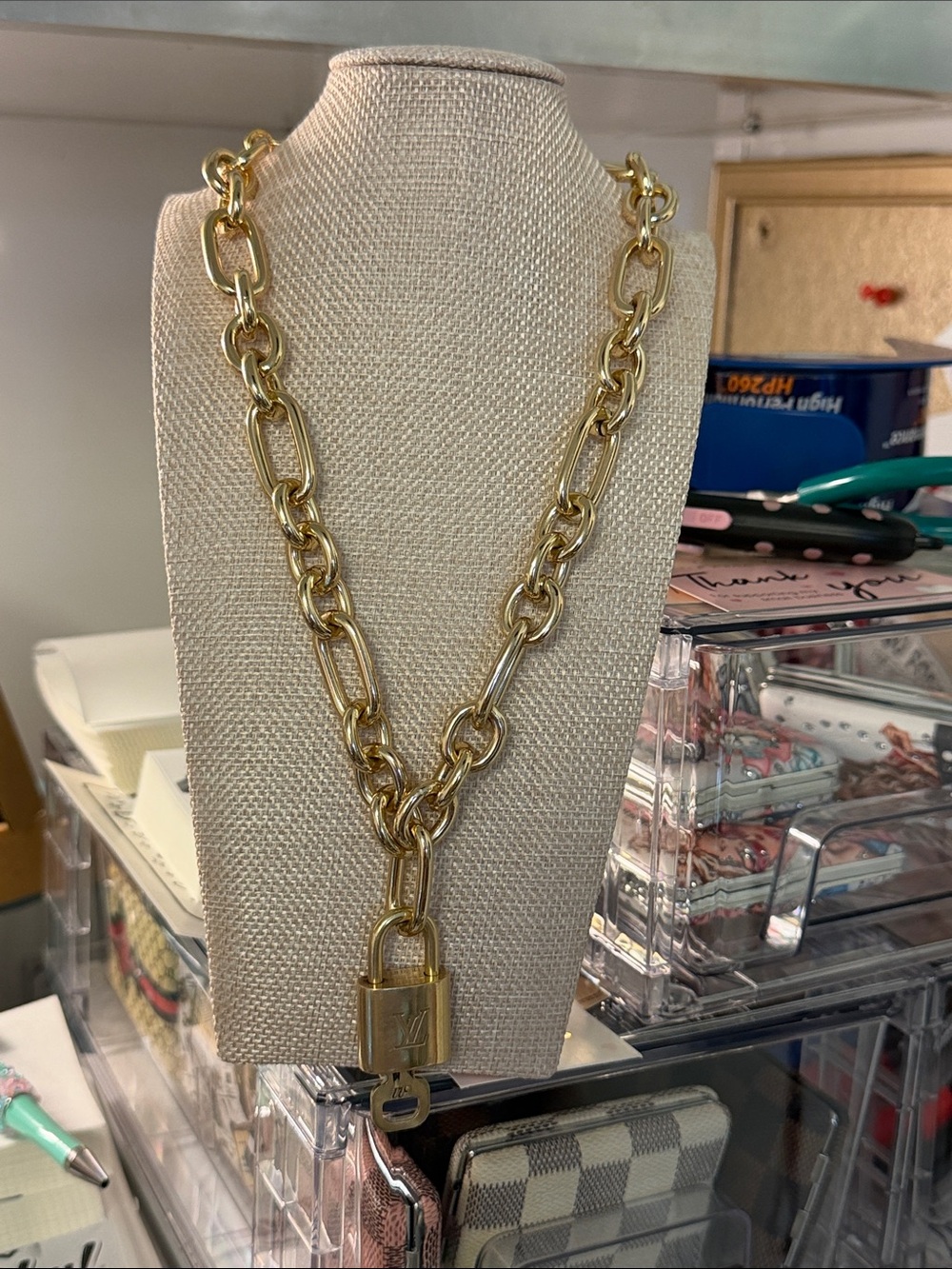 Louis Vuitton authentic Padlock/key unbranded chain
